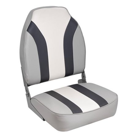 WISE Wise 8WD1062LS-975 Classic High Back Fishing Boat Seat; Gray; Charcoal & White 8WD1062LS-975